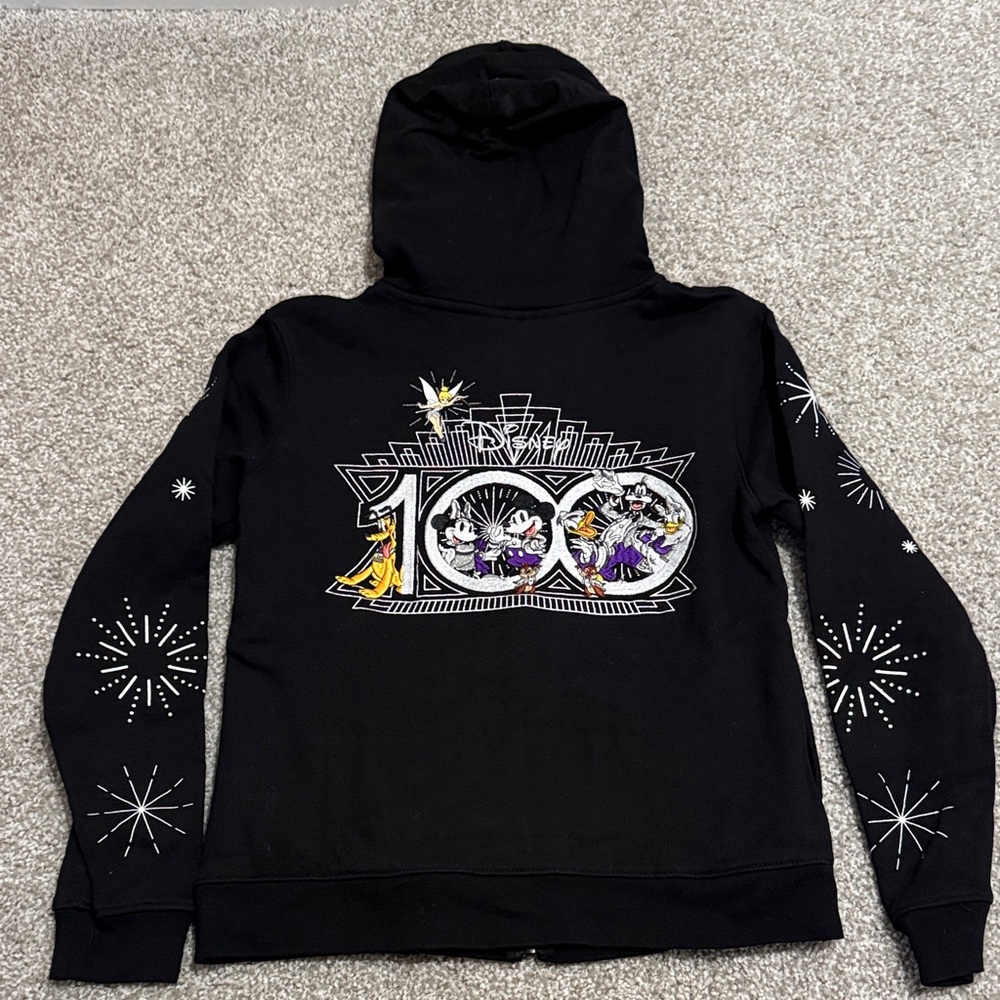 Disney 100 Celebration Full-Zip Sweatshirt – Black – Size Small